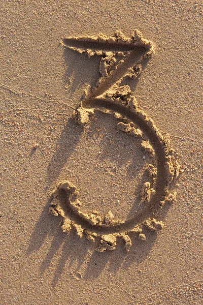 Alphabet Buchstaben Handgeschrieben Sand Strand — Stockfoto