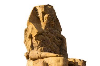 Memnon Luxor Thebes 'in Colossi' si Mısır 'da şafak vakti karşı karşıya