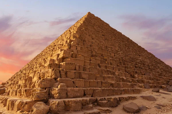 Famous great Giza Pyramids in sand desert in Cairo