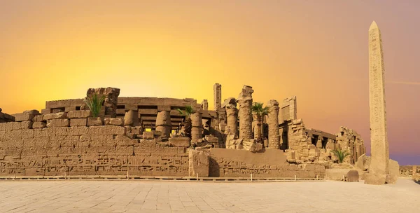 Gamle Ruiner Karnak Tempelet Luxor Teben Egypt Det Største Tempelkomplekset – stockfoto