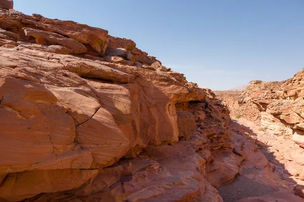 彩色峡谷是南西奈半岛 半岛的一个岩层 五颜六色的砂岩背景沙漠岩石 — 图库照片