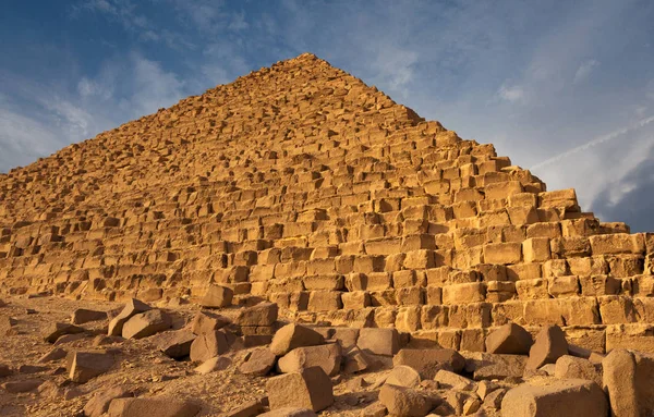 Знамениті Піраміди Гізи Пустелі Піску Каїрі — стокове фото