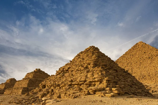 Berühmte Pyramiden Von Gizeh Der Sandwüste Kairo — Stockfoto