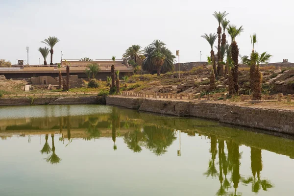 Święte Jezioro Świątyni Amona Świątyni Karnak Luxor Egipt — Zdjęcie stockowe