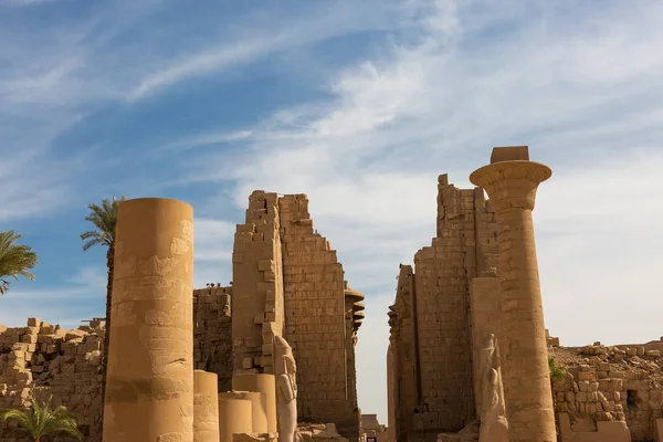 Karnak Tapınağı Luxor Daki Nil Vadisi Nde Antik Mısır Heykel — Stok fotoğraf