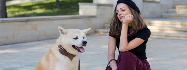 Japonés Caza Perro Crianza Kisyu Hermoso Retrato Blanco Perro Cerca — Foto de Stock