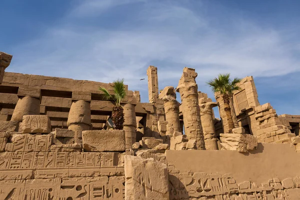 Mısır Daki Karnak Tapınağı Nın Kalıntıları Teb Dünyanın Büyük Antik — Stok fotoğraf