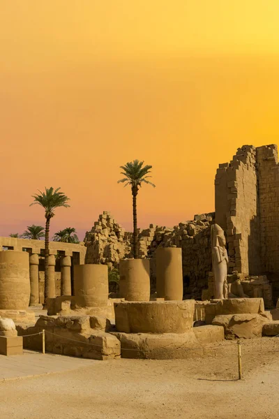 Starożytne Ruiny Świątyni Karnak Luksorze Teby Egipt Największy Kompleks Świątyń — Zdjęcie stockowe