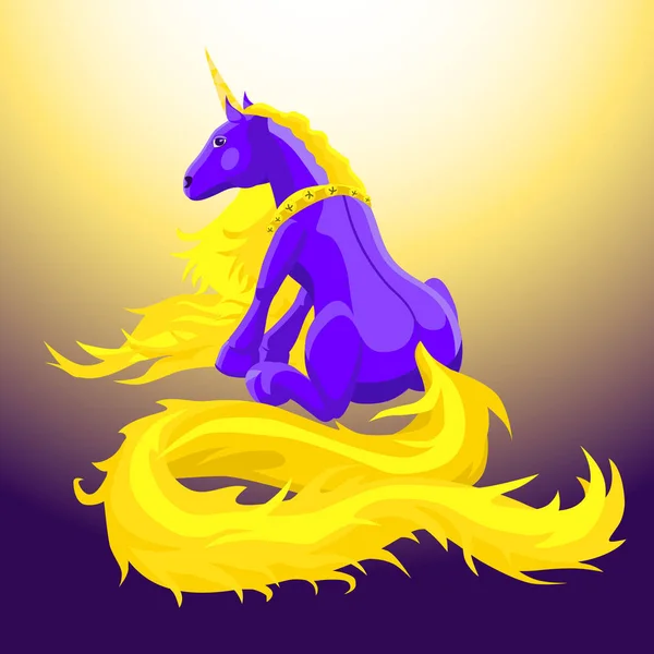 Magic purple unicorn — Stock Vector