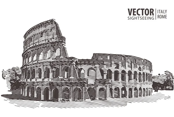 Ρωμαϊκό Κολοσσαίο. Ρώμη, Ιταλία, Ευρώπη. Ταξίδια. Αρχιτεκτονική και l — Διανυσματικό Αρχείο