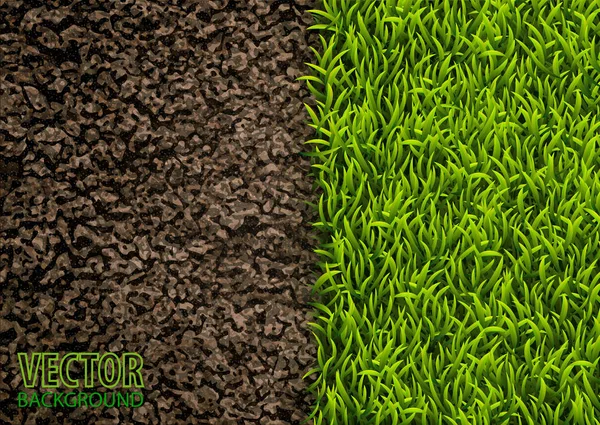 Изображение фактуры почвы и зеленой травы. Естественная текстура. Вид сверху. Векторная иллюстрация . — стоковый вектор