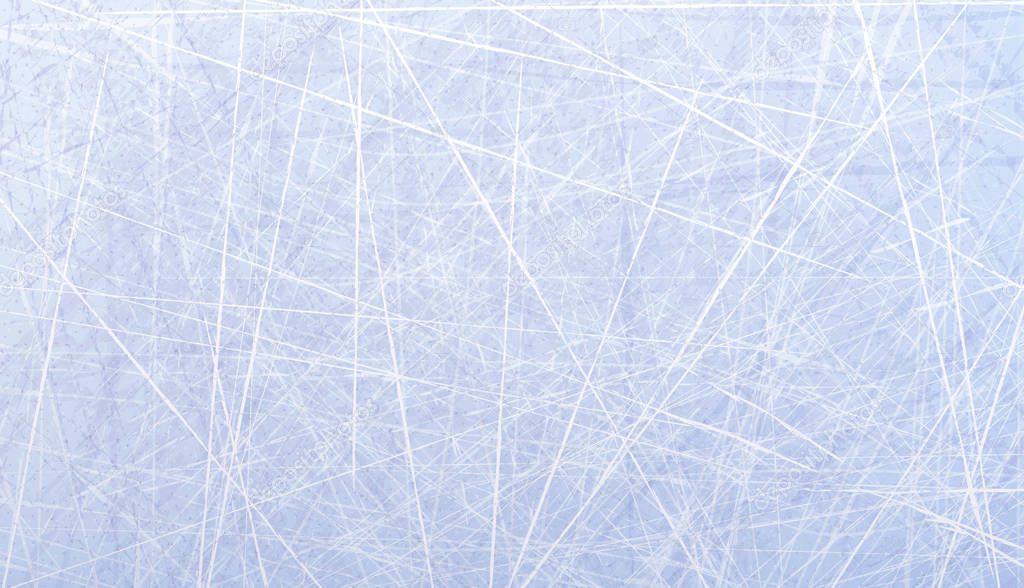 Textures blue ice. Ice rink. Winter background. Overhead view. Vector illustration nature background