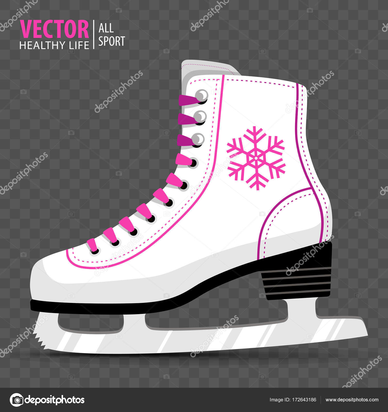 White Ice skate. Figure skating. Womens ice skates. Winter sports. Vector  illustration. Transparent background. Banner. Stock Vector by ©marinat197  172643186