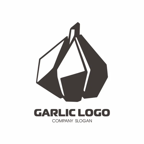 Düz stil sarımsak logo. Yalıtılmış nesne. Sarımsak simgesi. Sebze bahçesinden. Organik gıda. Vektör çizim.