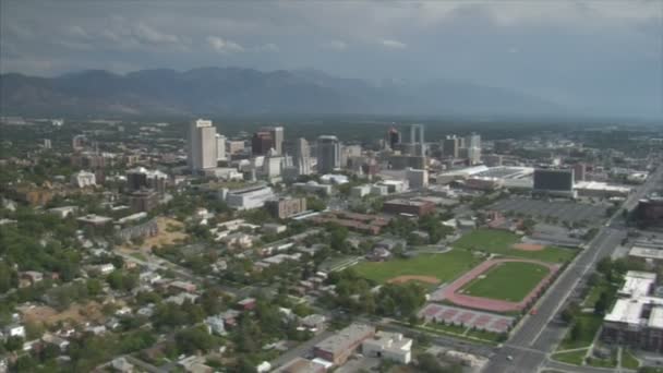 Aerial shot of downtown salt lake city utah — Stock Video