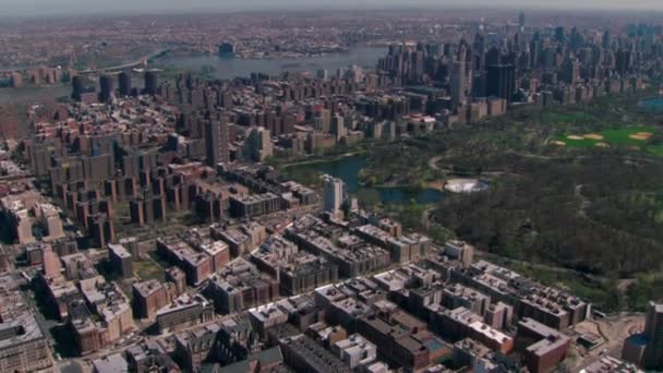 Vista aérea do parque central em Manhattan — Vídeo de Stock