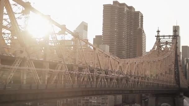 Bridge New york at sunset — стоковое видео