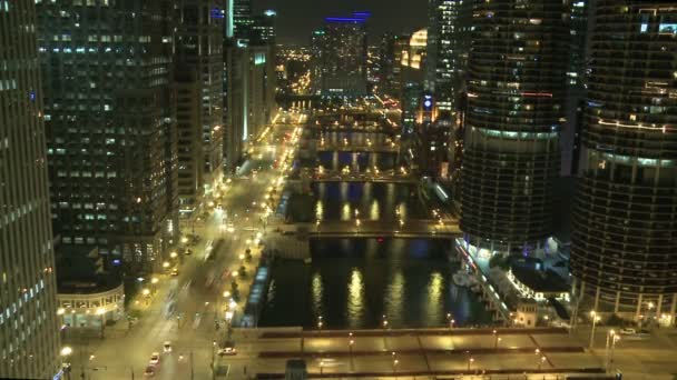 Chicago estrada noite timelapse — Vídeo de Stock