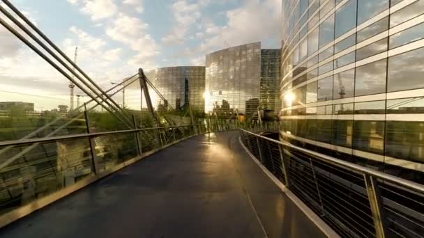 Bâtiments d'affaires entreprise verre architecture vue aérienne — Video