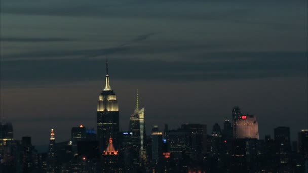 Empire state stavební nyc panoráma antény — Stock video