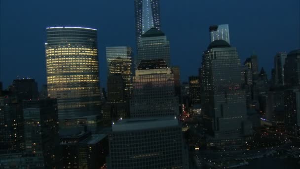 乘坐直升机环绕曼哈顿地区空中 — 图库视频影像
