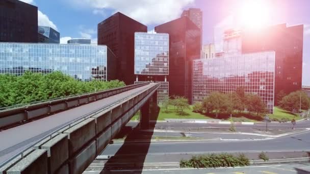 Grattacieli skyline città moderna paesaggio urbano edifici moderni — Video Stock