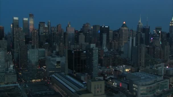 NYC letecké midtown brzy ráno — Stock video