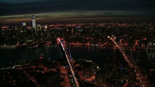 NYC east river antenn — Stockvideo