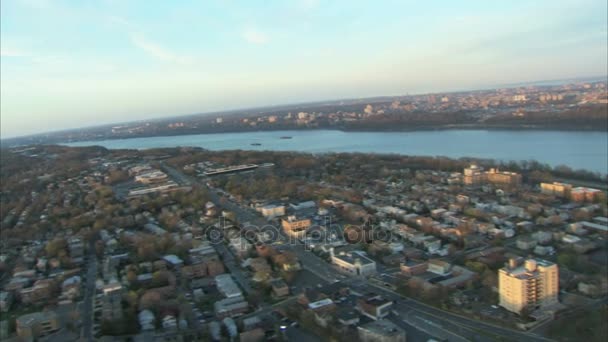 Binnenkomende beeld van george washington bridge — Stockvideo