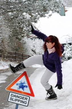 Accident danger in winter clipart
