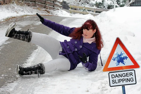 Ongeval gevaar in de winter — Stockfoto