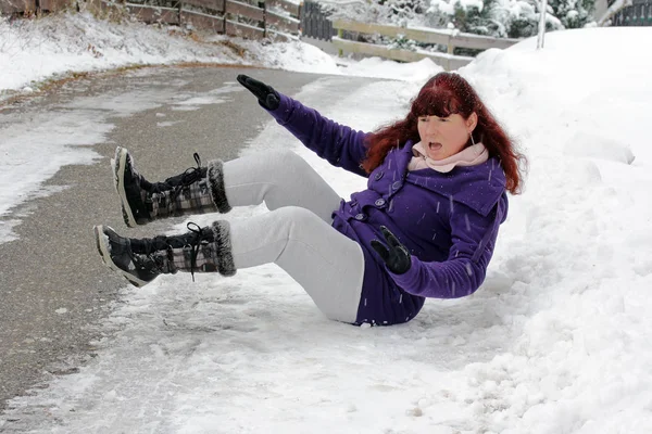 Ongeval gevaar in de winter — Stockfoto