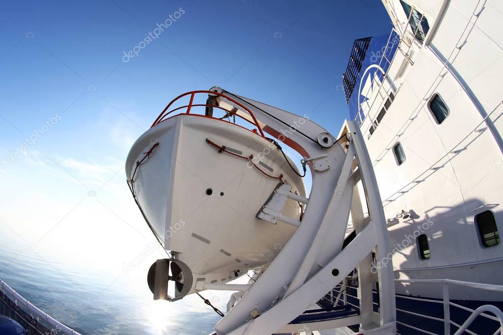 Rescue boat on a passenger ship
