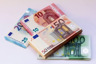 Lots of money - Different euro notes clipart