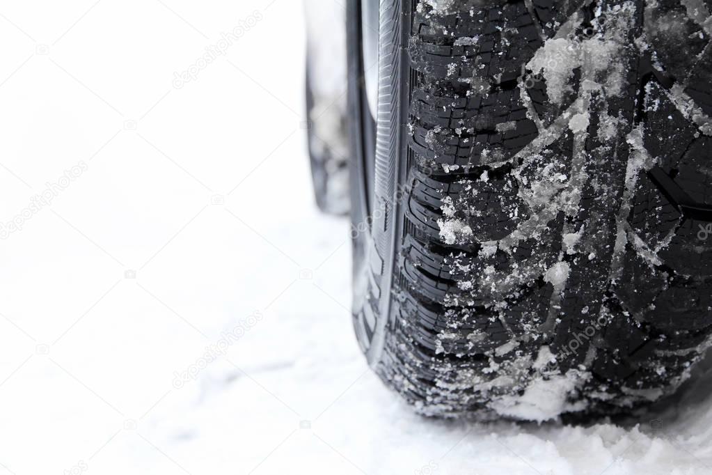 Winter on the road. Good winter tires are important
