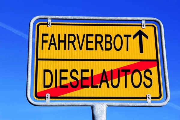 Verkeersbord Voor Dieselwagens Duitsland Rijden Diesel Verbod Symbool — Stockfoto