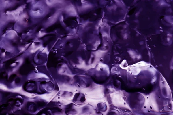 Close Frozen Bubbles Ice Block Ultra Violet Air Bubbles Ice — Stock Photo, Image