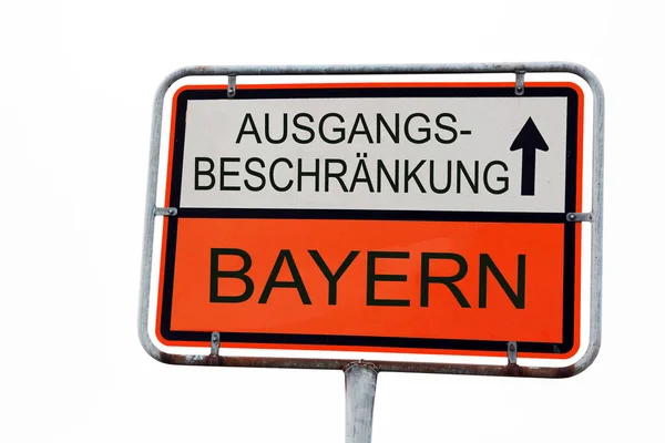 Shield Bavaria Imposes Exit Restriction — Stock Photo, Image