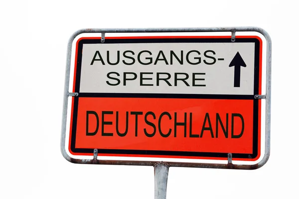 Schild Met Duitsland Opgelegd Avondklok — Stockfoto