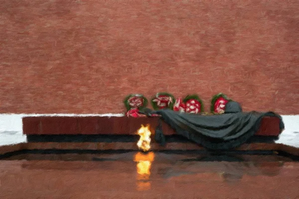 Mormântul soldatului necunoscut de la Zidul Kremlinului din Moscova — Fotografie, imagine de stoc