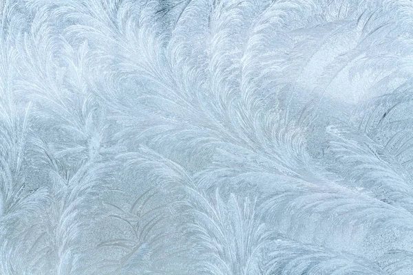Frostige Muster am Fenster. — Stockfoto