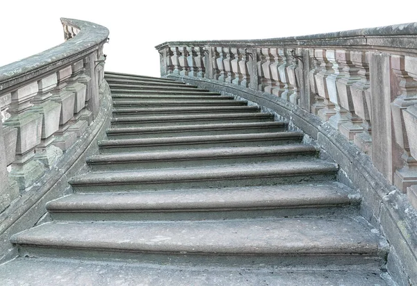 Escalera de piedra vintage aislada sobre fondo blanco — Foto de Stock