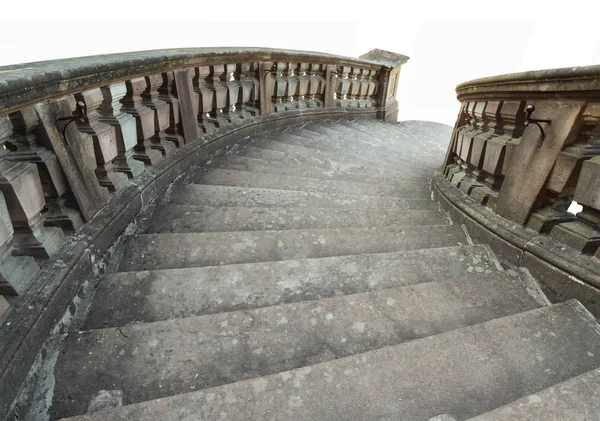 Escalera de piedra aislada sobre fondo blanco. — Foto de Stock