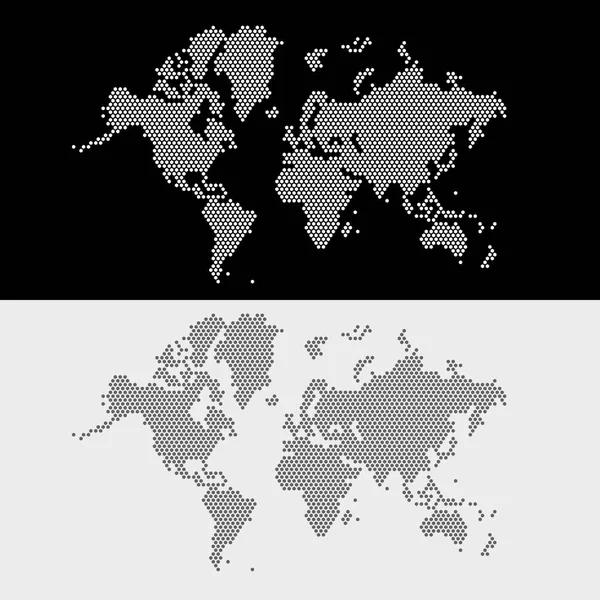 Styl punktów mapy świata. Ilustracja wektorowa. — Wektor stockowy