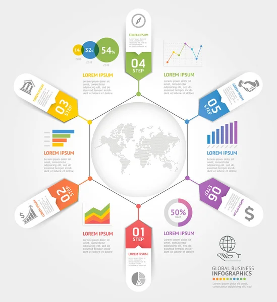 Plantilla de elementos de infografía empresarial. ilustraciones vectoriales . — Archivo Imágenes Vectoriales