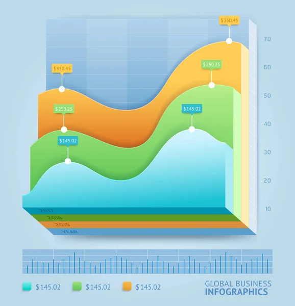 Zakelijke 3d infographic regelsjabloon. Vectorillustratie. — Stockvector