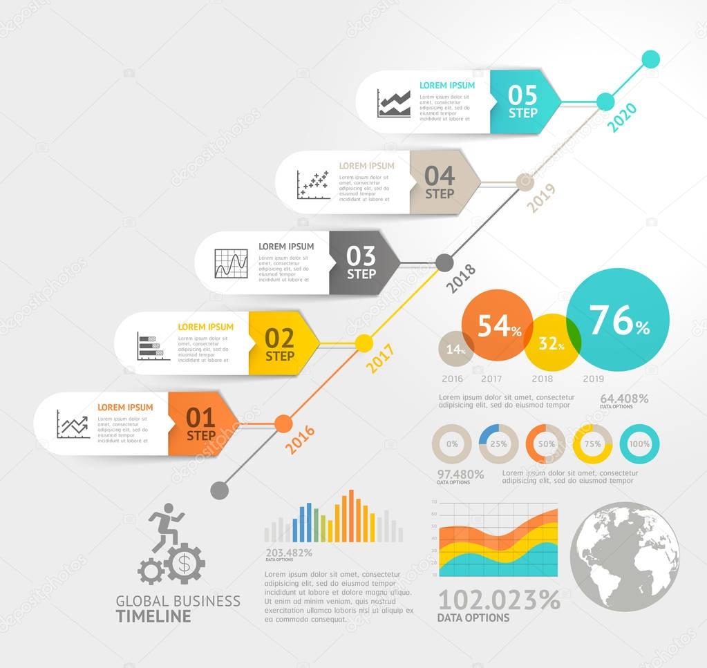 Business infographics elements template. Vector illustrations.