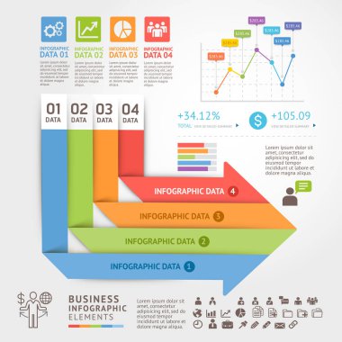 İş infographics tasarım şablonu. Vektör çizim. Can 