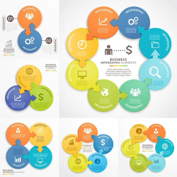 Modello di progettazione infografica aziendale. Illustrazione vettoriale. Può — Vettoriale Stock