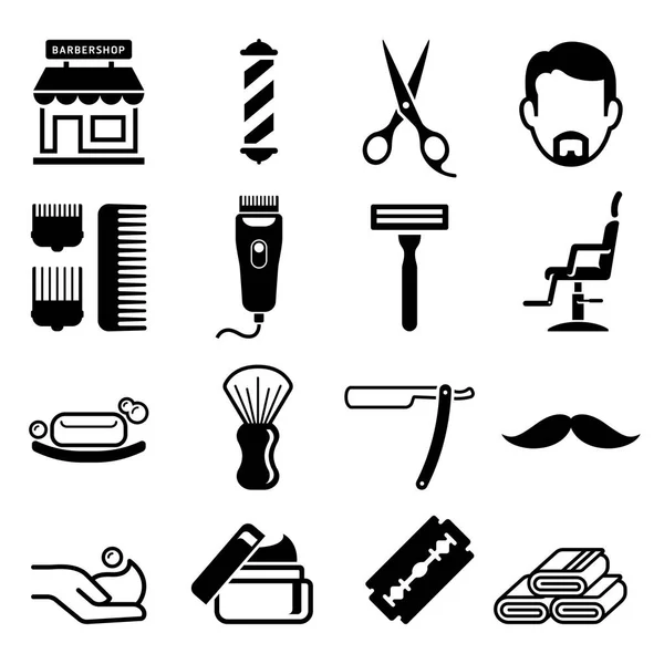 Conjunto de iconos de peluquería. ilustraciones vectoriales . — Archivo Imágenes Vectoriales